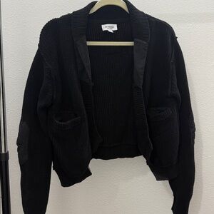 Eesome Black Knit Open Front Sweater